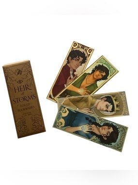 Fairyloot Four Foiled Bookmark Set Heir of Storms by Lauryn Hamilton Murray